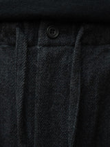 【店頭販売中】ULTERIOR / WASHED W/S HERRINGBONE DRAWSTRING WIDE PANTS -CHARCOAL-