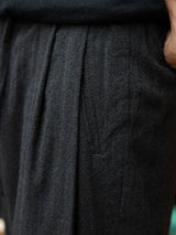 【店頭販売中】ULTERIOR / WASHED W/S HERRINGBONE DRAWSTRING WIDE PANTS -CHARCOAL-