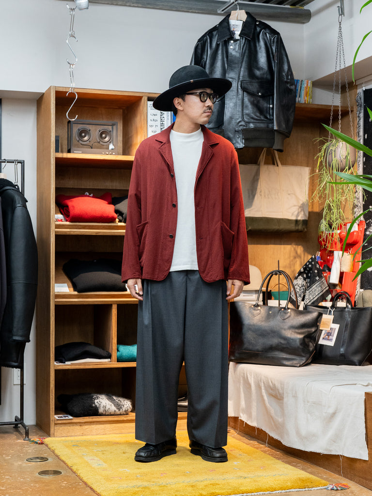ULTERIOR / WASHED SUPER FINE WOOL VIYELLA JKT -REDWOOD-