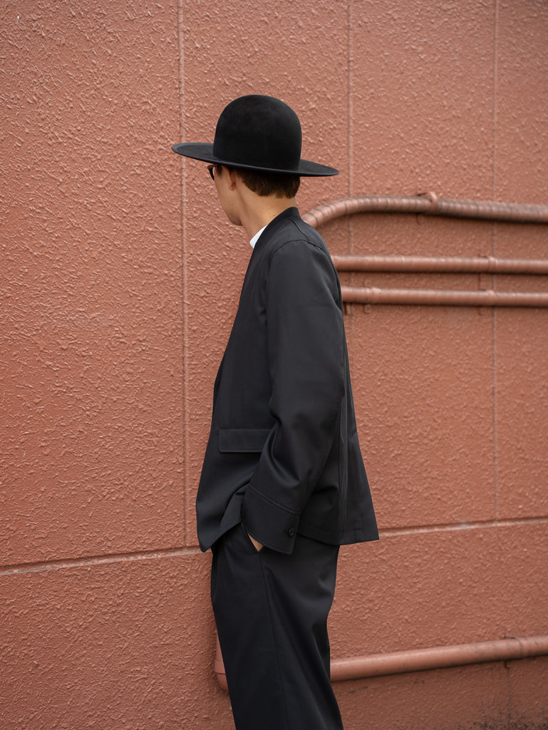 IRENISA / NO-COLLAR JAKET -BLACK-