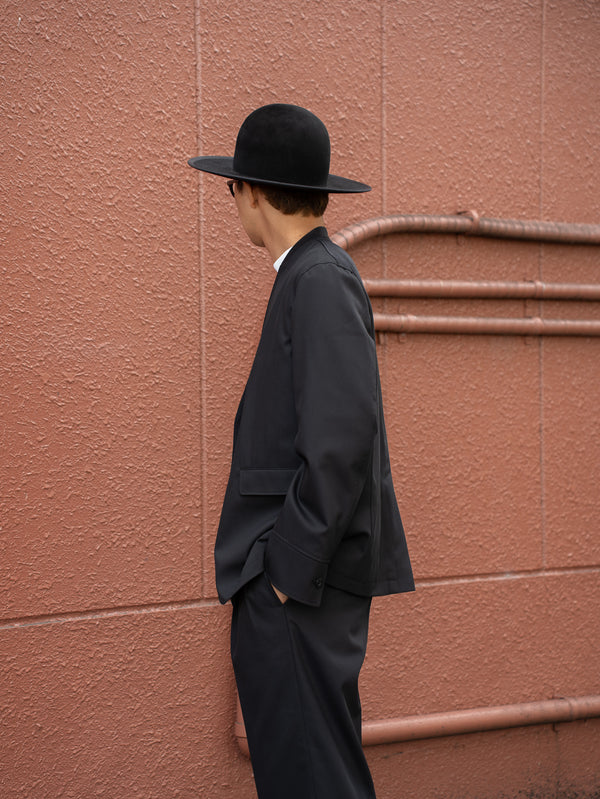 IRENISA / NO-COLLAR JAKET -BLACK-