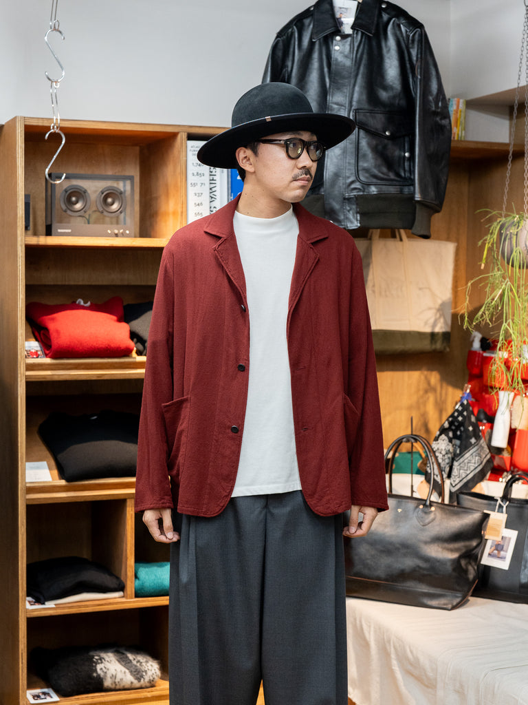 ULTERIOR / WASHED SUPER FINE WOOL VIYELLA JKT -REDWOOD-