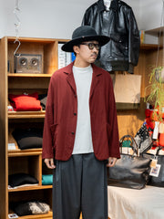 ULTERIOR / WASHED SUPER FINE WOOL VIYELLA JKT -REDWOOD-