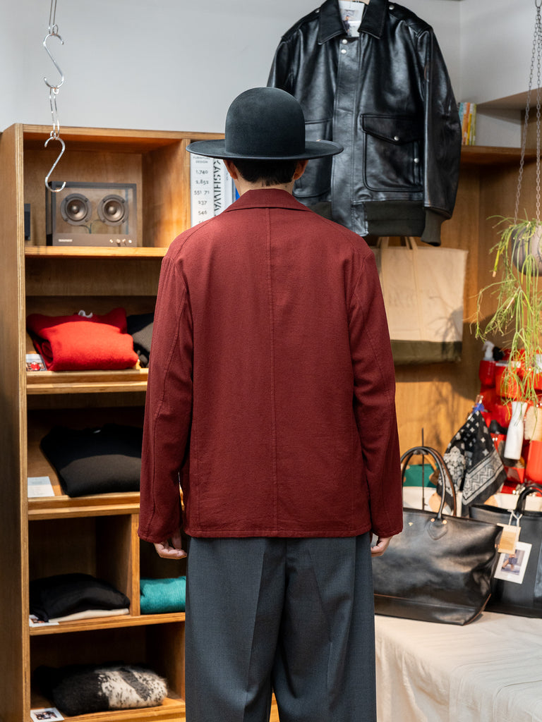 ULTERIOR / WASHED SUPER FINE WOOL VIYELLA JKT -REDWOOD-