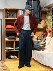 tangenet / Desert wool stripe Bowie Pants -Navy-