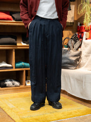 tangenet / Desert wool stripe Bowie Pants -Navy-