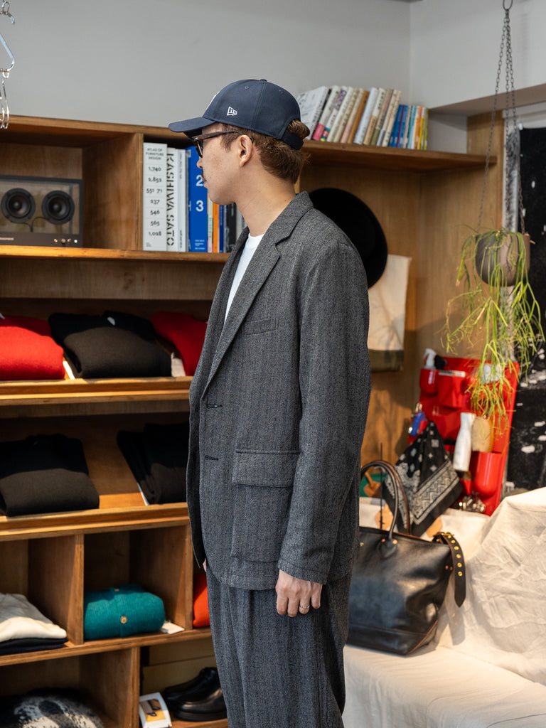 TOHNAI / DOBBY STRIPE 2B JACKET -STRIPE-