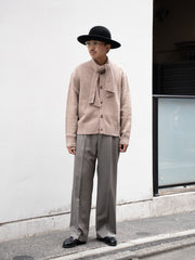 CMMN SWDN / Scarf cardigan -Beige-