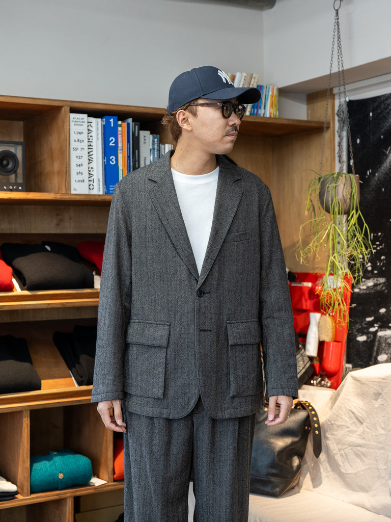 TOHNAI / DOBBY STRIPE 2B JACKET -STRIPE-