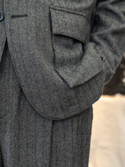 TOHNAI / DOBBY STRIPE 2B JACKET -STRIPE-