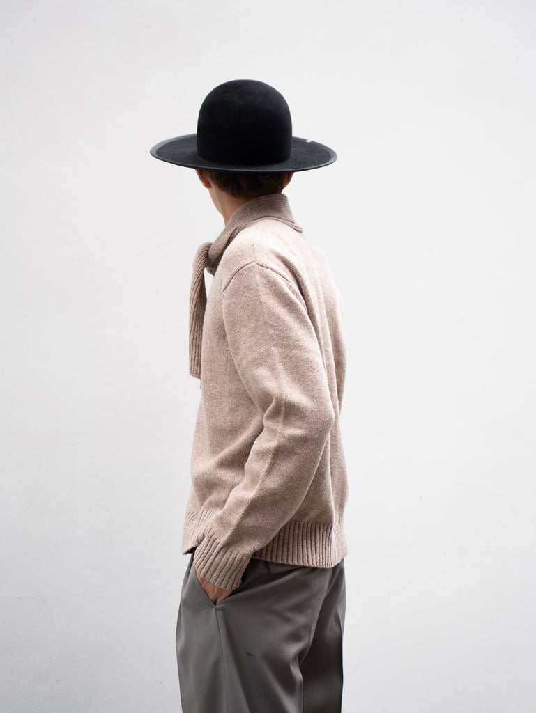 CMMN SWDN / Scarf cardigan -Beige-
