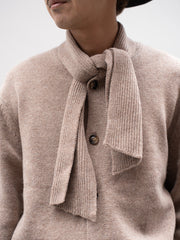 CMMN SWDN / Scarf cardigan -Beige-