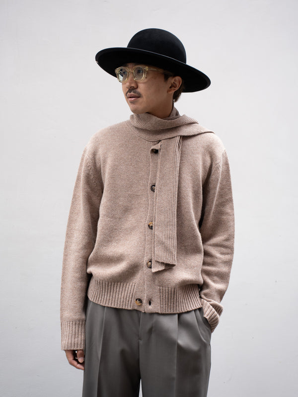 CMMN SWDN / Scarf cardigan -Beige-