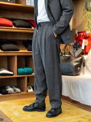 TOHNAI / DOBBY STRIPE RELAXED TROUSER -STRIPE-