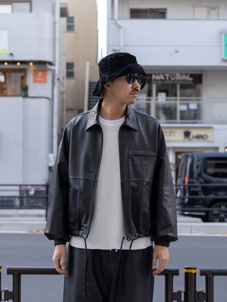 【預計12月中旬到貨】CCU/皮革BLOUSON-BLACK-