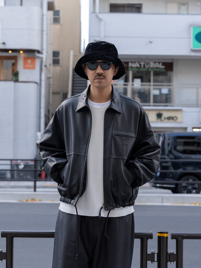 【預計12月中旬到貨】CCU/皮革BLOUSON-BLACK-