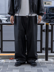 CCU × refomed / FRESH MAN CCU LEATHER WIDE PANTS -BLACK-