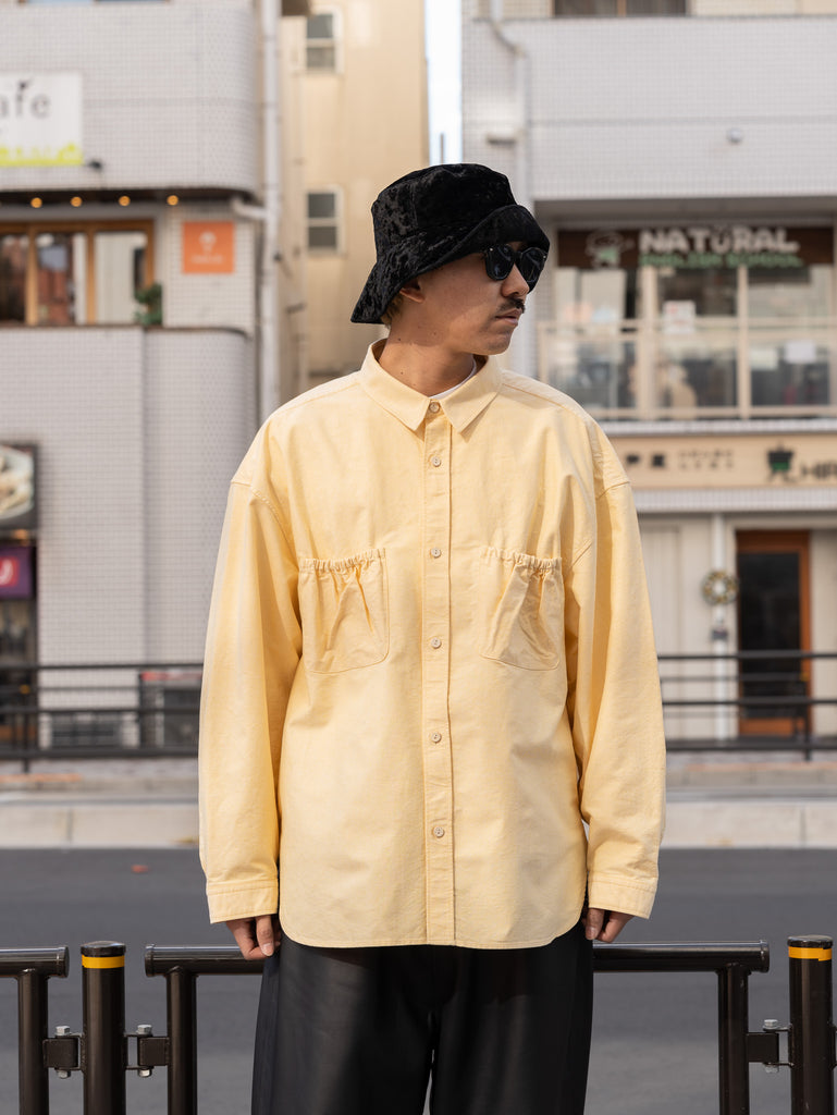 refomed / WRIST PATCH WIDE SHIRT"OX"- YELLOW