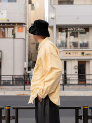 refomed / WRIST PATCH WIDE SHIRT"OX"- YELLOW