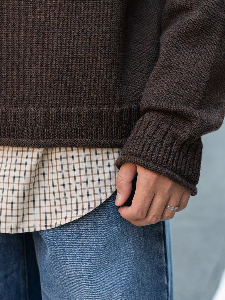 ROLD SKOV / SCOLLO A V PULLOVER SWEATER -BROWN-