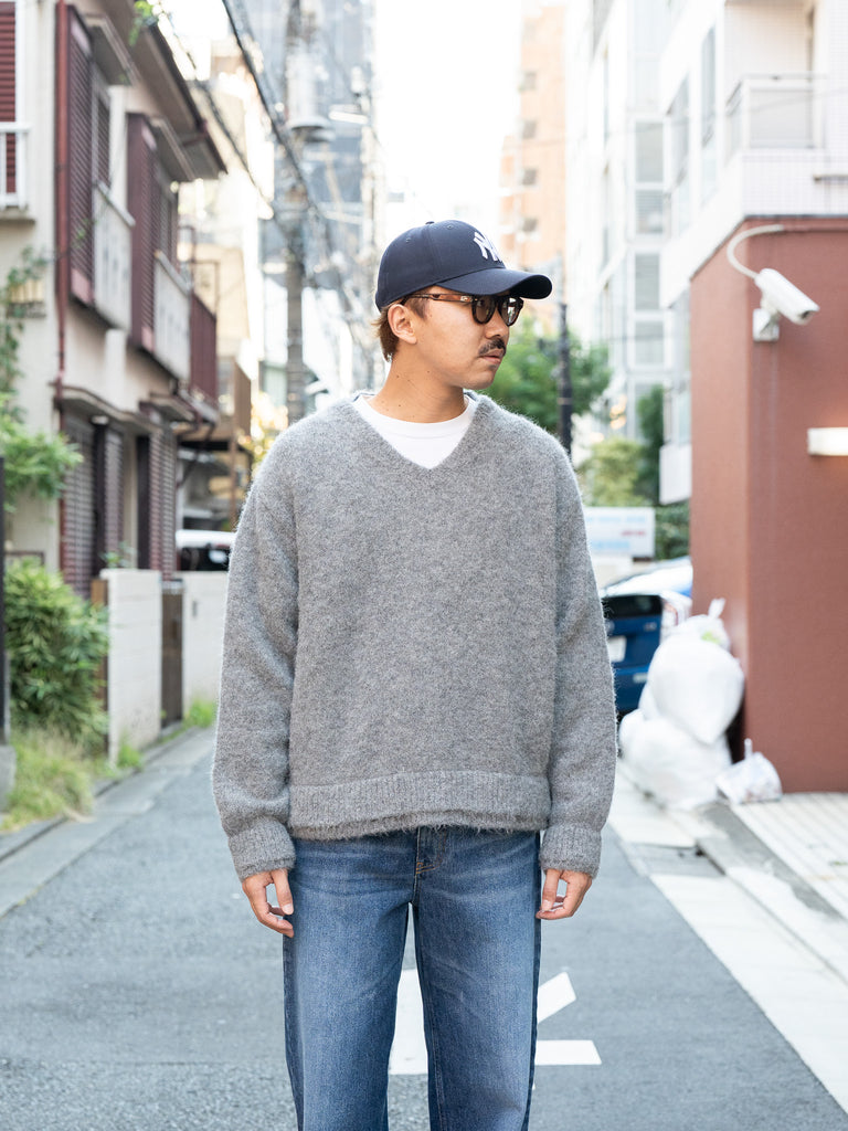 ROLD SKOV / SCOLLO A V ALPACA PULLOVER SWEATER -BRUSHED GREY-