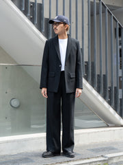 IRENISA / MODIFIED SHAWL-COLLAR JACKET -BLACK-