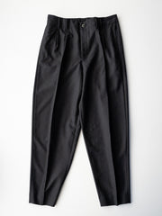 nonnotte / 2-Tuck Wide Tapered Trousers -DeepNavy×Black Top-