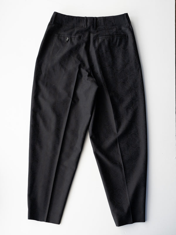 nonnotte / 2-Tuck Wide Tapered Trousers -DeepNavy×Black Top-