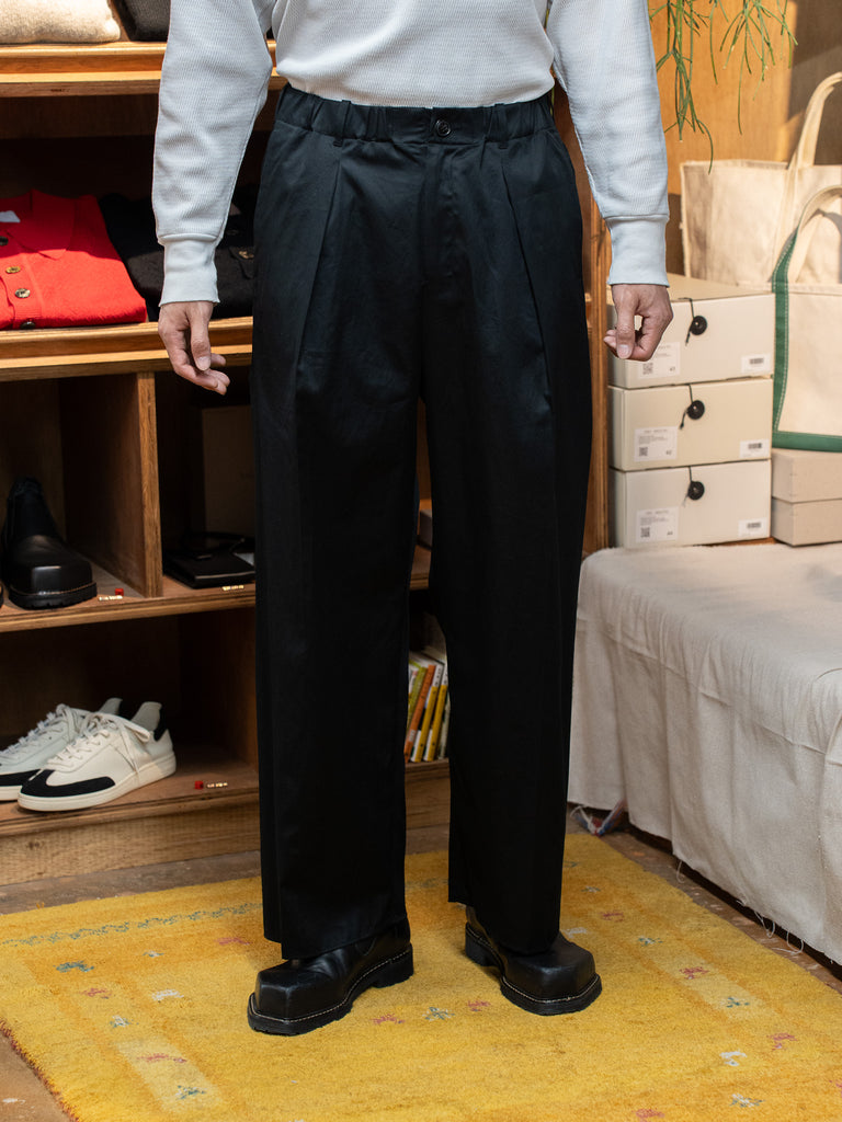 nonnotte / Draping Elastic In Tuck Wld Trousers  [Suvin Gold Supreme Twill]