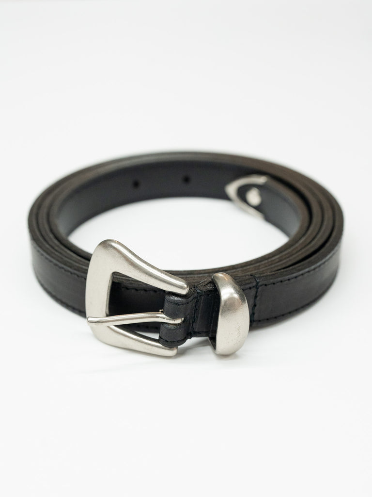 CCU / NARROW WESTERN BELT "GUIDI" -BLACK-