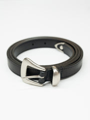 CCU / NARROW WESTERN BELT "GUIDI" -BLACK-