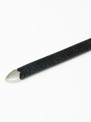 CCU / NARROW WESTERN BELT "LIZARD" -BLACK-