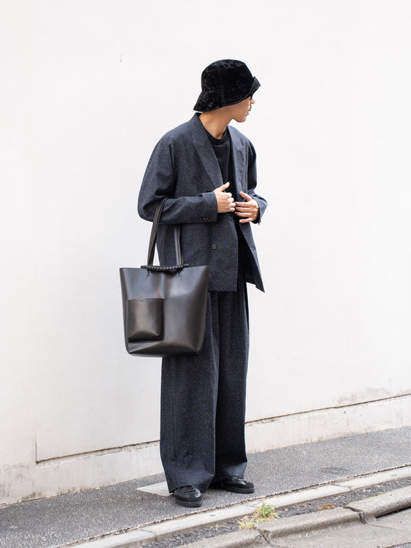 tangenet / Wool Silk Shrink Bowie -Navy-