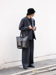 tangenet / 羊毛華達呢比利褲-黑色-