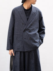 tangenet / 羊毛華達呢外套-黑色-