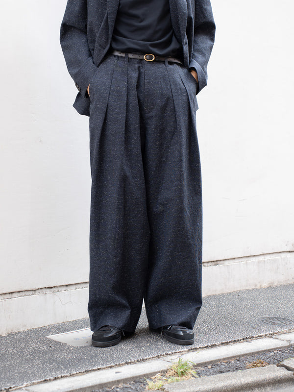 tangenet / Wool Silk Shrink Bowie -Navy-