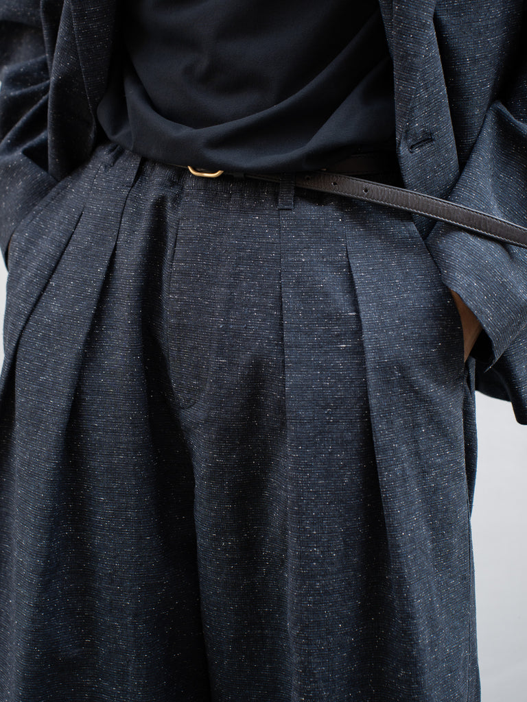 tangenet / 羊毛華達呢比利褲-黑色-