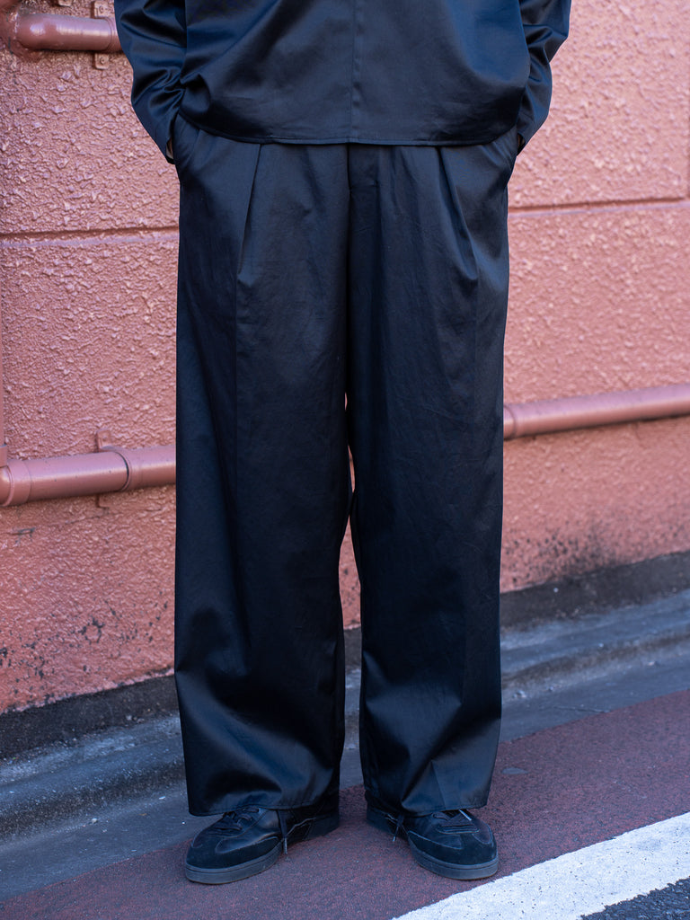 nonnotte / Draping Elastic In Tuck Wld Trousers  [Suvin Gold Supreme Twill]