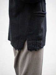 TOHNAI / 粗羊毛羊絨圓領針織衫-象牙色-