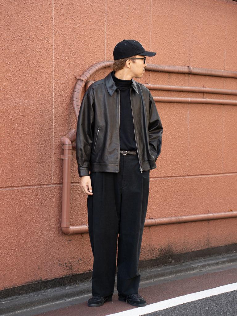 tangenet / 和牛皮夾克-黑色-