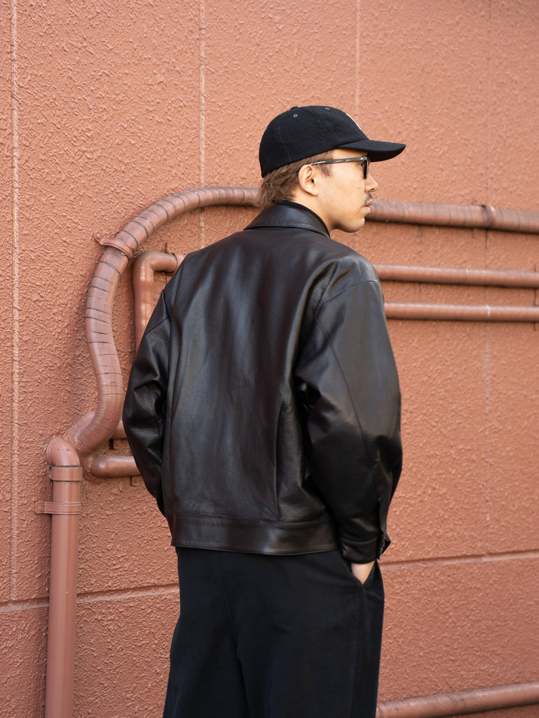 tangenet / 和牛皮夾克-黑色-