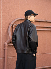 tangenet / 和牛皮夾克-黑色-