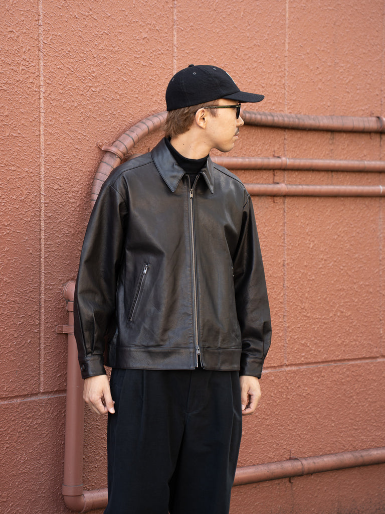 tangenet / 和牛皮夾克-黑色-