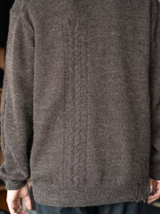 TOHNAI / CHUNKY WOOL CASHMERE KNIT CARDIGAN -BROWN-