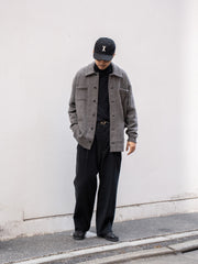 TOHNAI / 粗羊毛羊絨圓領針織衫-象牙色-