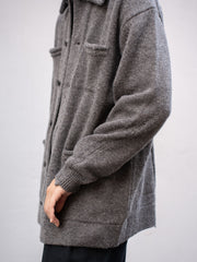 TOHNAI / 粗羊毛羊絨圓領針織衫-象牙色-