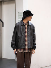【預計12月中旬到貨】CCU/皮革BLOUSON-BLACK-