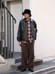 【預計12月中旬到貨】CCU/皮革BLOUSON-BLACK-