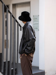 【預計12月中旬到貨】CCU/皮革BLOUSON-BLACK-
