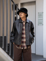 【預計12月中旬到貨】CCU/皮革BLOUSON-BLACK-